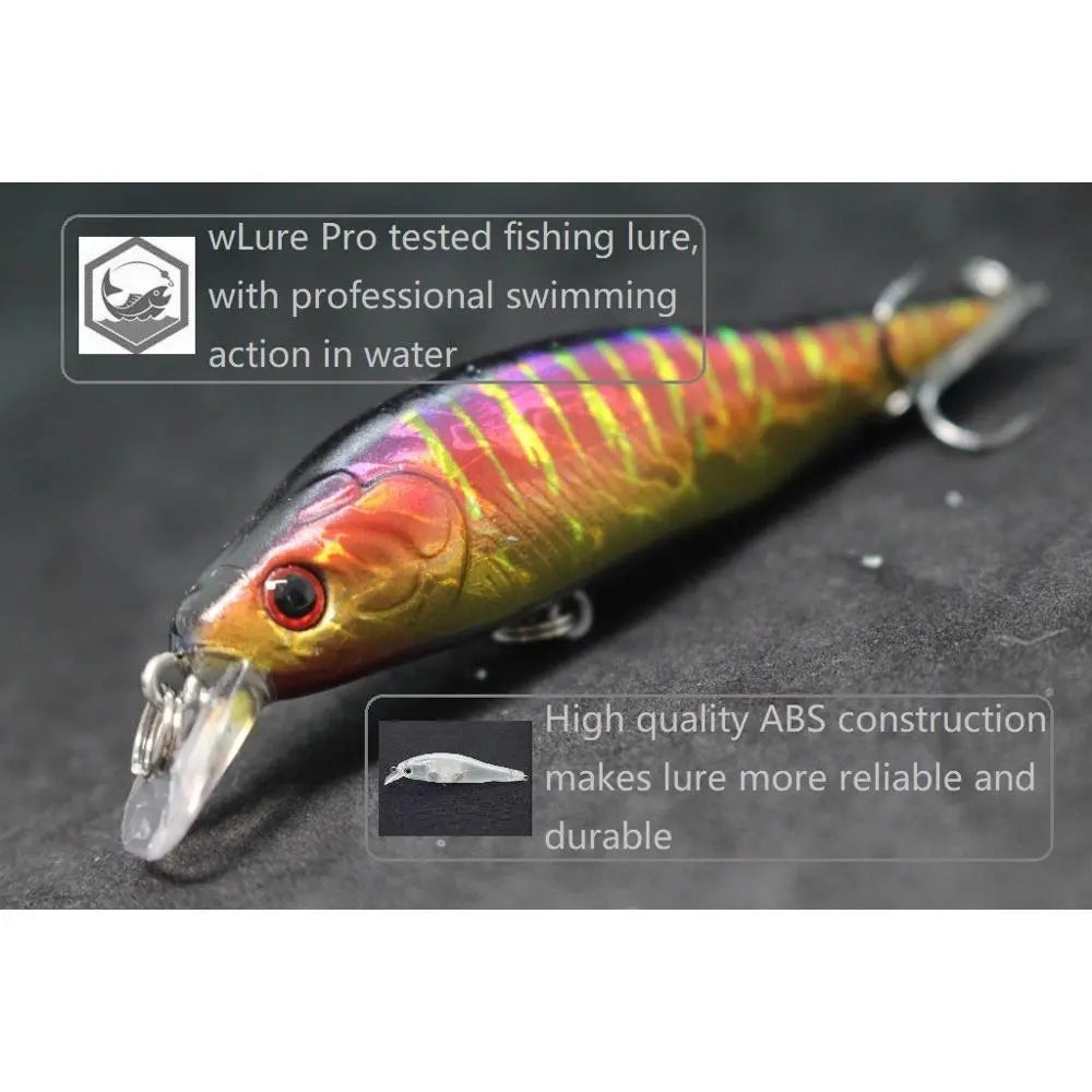 wLure Minnow Fishing Lure 8.5cm 9.7g Medium Size Fresh Water Fishing 3D Hard Eyes Slow Retrieve Twitch Bait #6 Hook M597