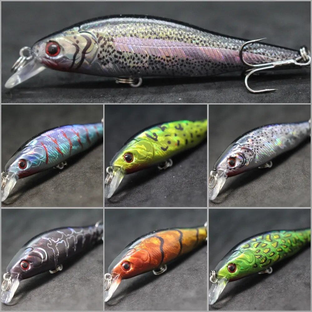 wLure Minnow Fishing Lure 8.5cm 9.7g Medium Size Fresh Water Fishing 3D Hard Eyes Slow Retrieve Twitch Bait #6 Hook M597